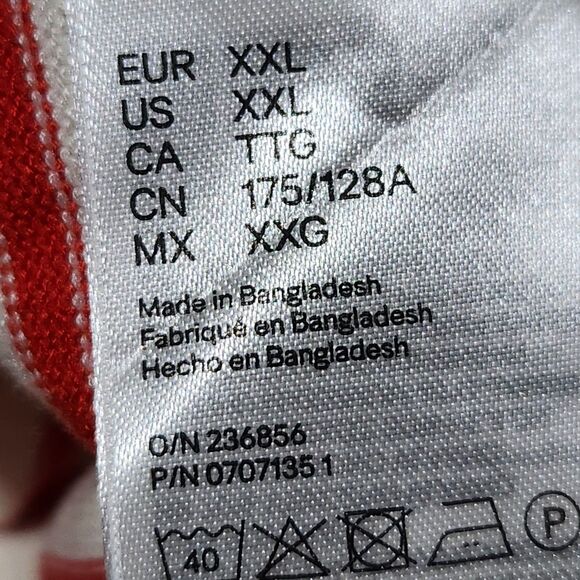 Hm Top Sweater Size XXL Ivory Red Striped - Picture 9 of 10